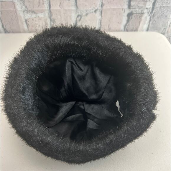 Vintage Fur Women’s Winter Bucket Hat Black - Picture 3 of 4